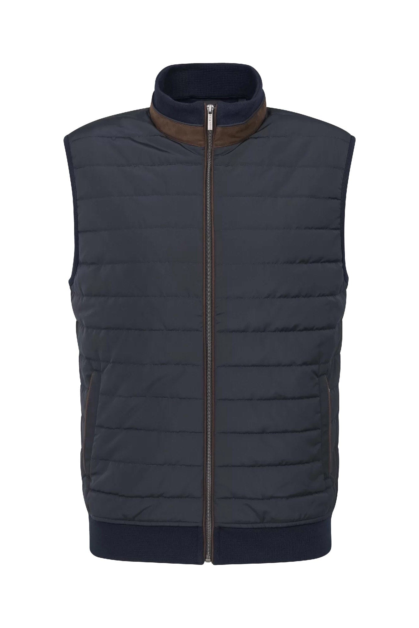 Bugatti Quilted Front Knitted Back Gilet - Navy