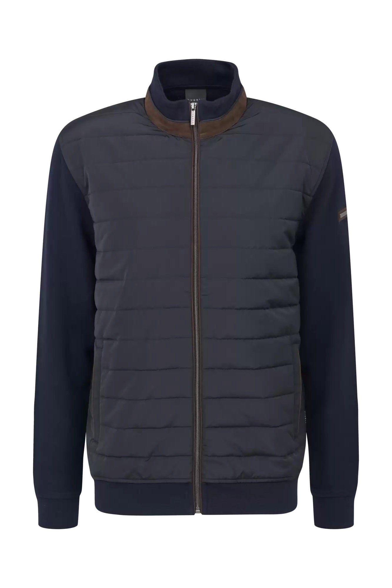 Bugatti Quilted Front Knitted Back Jacket - Navy