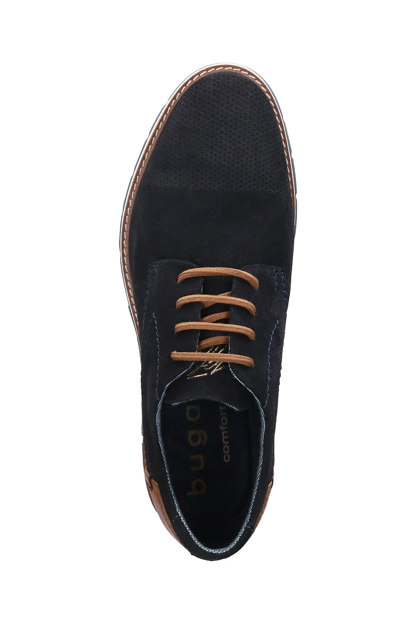 Bugatti Simone Comfort Suede Leather Shoes - Dark Blue