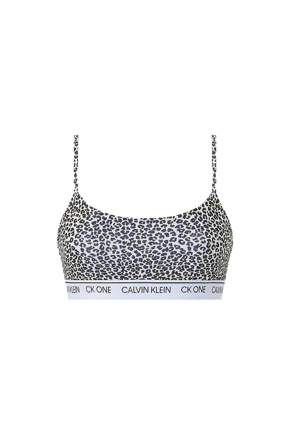 Calvin Klein CK ONE String Unlined Bralette - Mini Cheetah Print/River