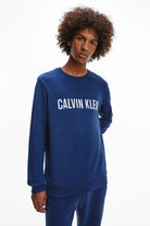 Calvin Klein Intense Power Long Sleeve Sweatshirt - Blue Shadow/W White