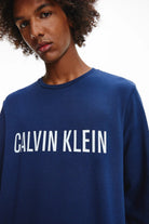 Calvin Klein Intense Power Long Sleeve Sweatshirt - Blue Shadow/W White