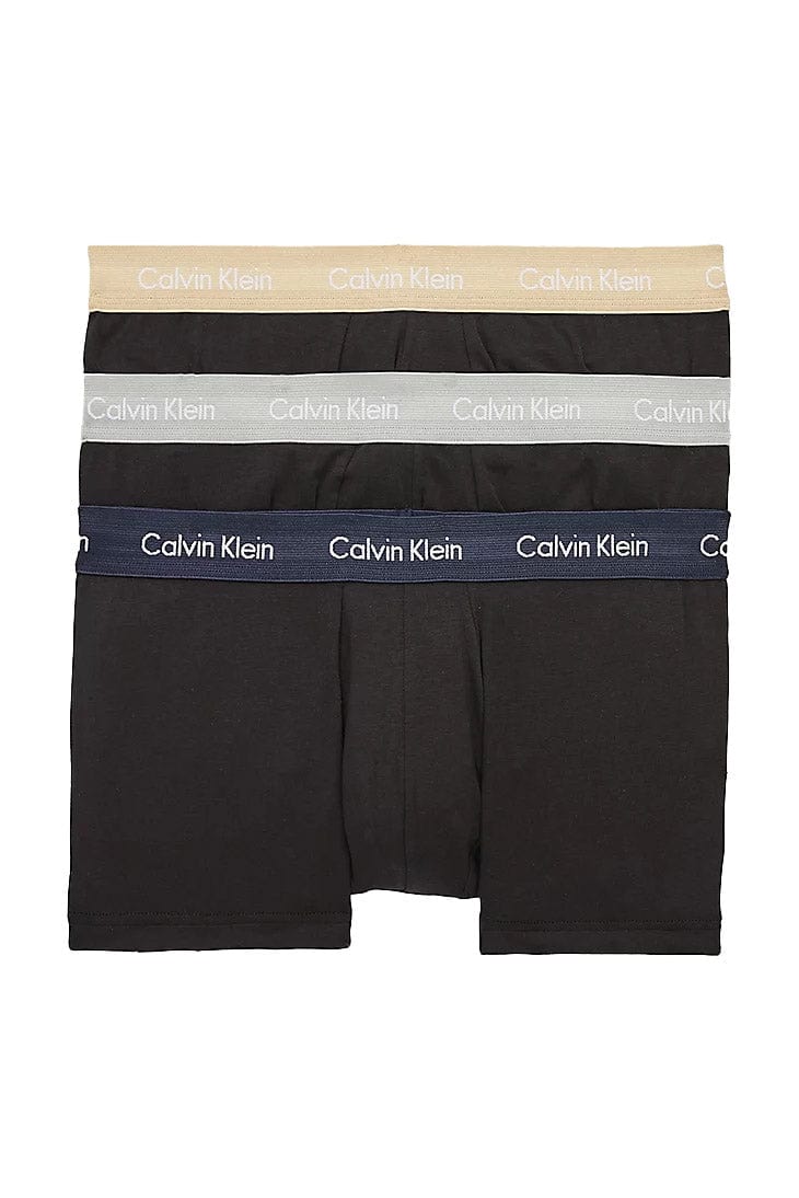 Calvin Klein Low Rise Cotton Stretch Trunks - 3 Pack - Shoreline/Grey Heather/Travertine Wb