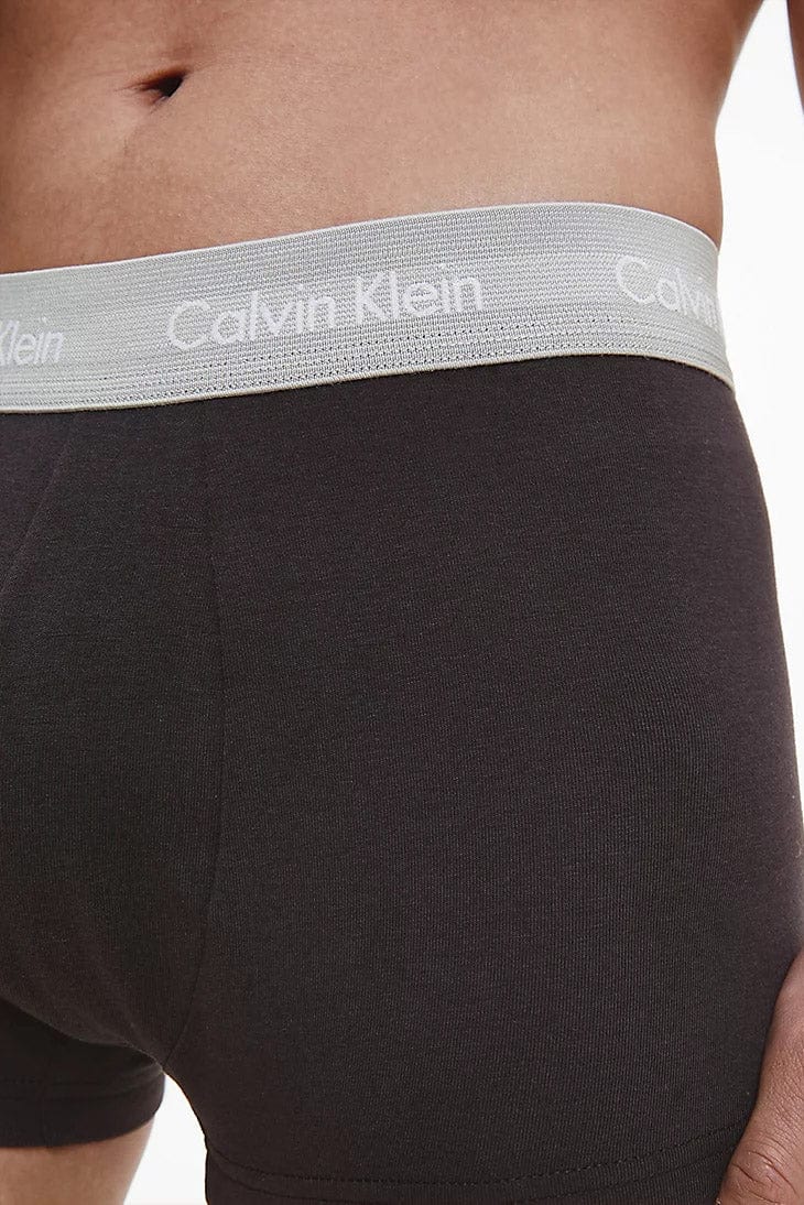 Calvin Klein Low Rise Cotton Stretch Trunks - 3 Pack - Shoreline/Grey Heather/Travertine Wb