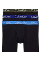 Calvin Klein Modern Structure Boxer Briefs - 3 Pack - Black with Active Blue/Fatigues/Bayou Blue