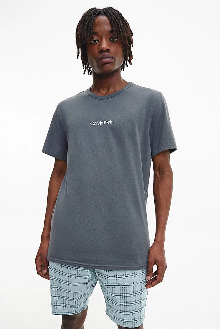 Buy Calvin Klein Grey Modern Structure Lounge T-shirt in Stretch