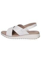 Caprice Leather Sling Back Sandals - White Naplak