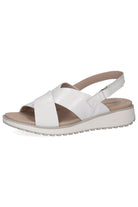 Caprice Leather Sling Back Sandals - White Naplak