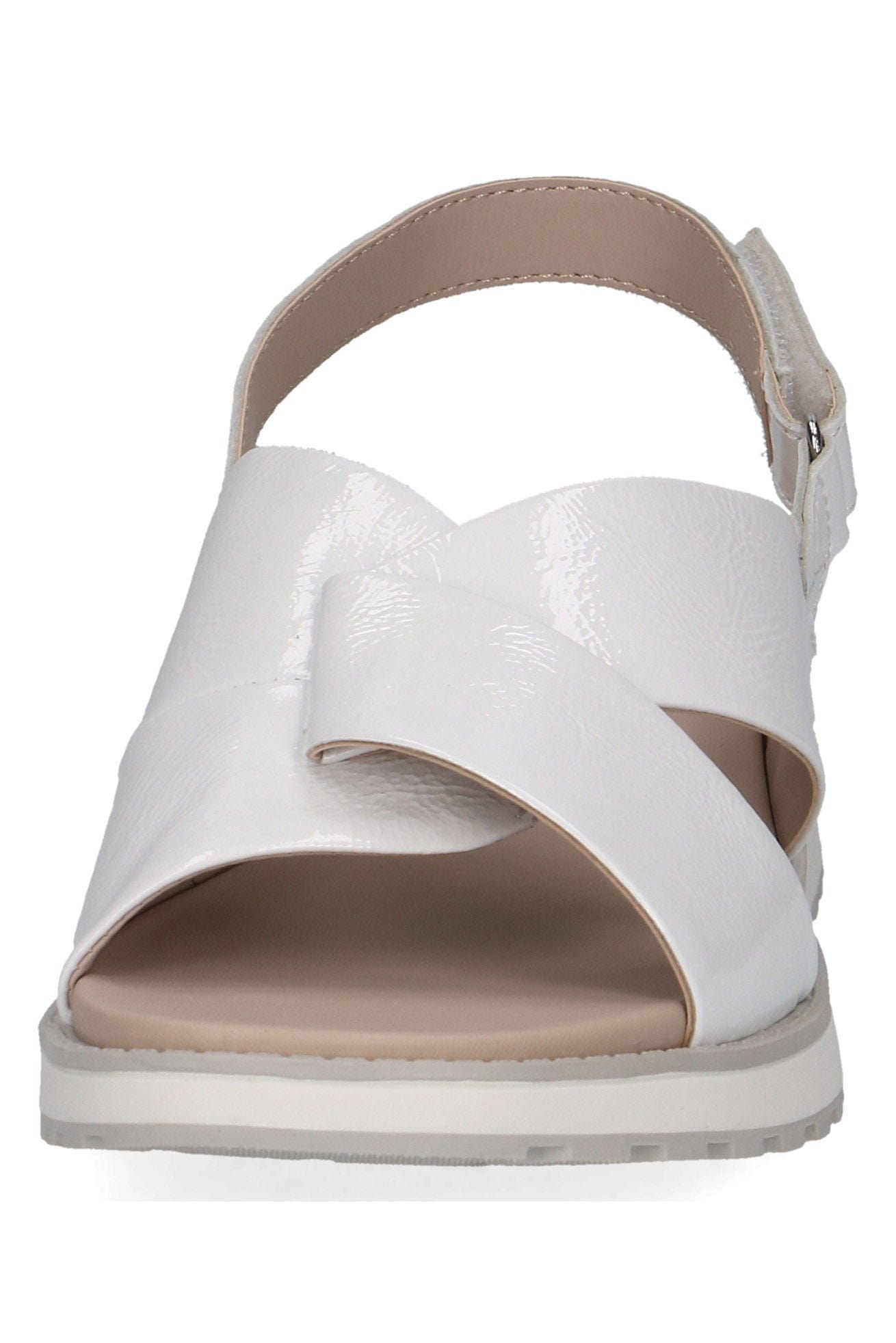 Caprice Leather Sling Back Sandals - White Naplak