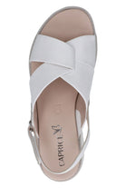 Caprice Leather Sling Back Sandals - White Naplak