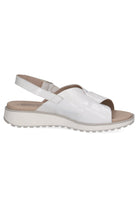 Caprice Leather Sling Back Sandals - White Naplak