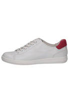 Caprice Leather Trainers with Pink Insert - White/Pink