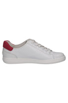 Caprice Leather Trainers with Pink Insert - White/Pink