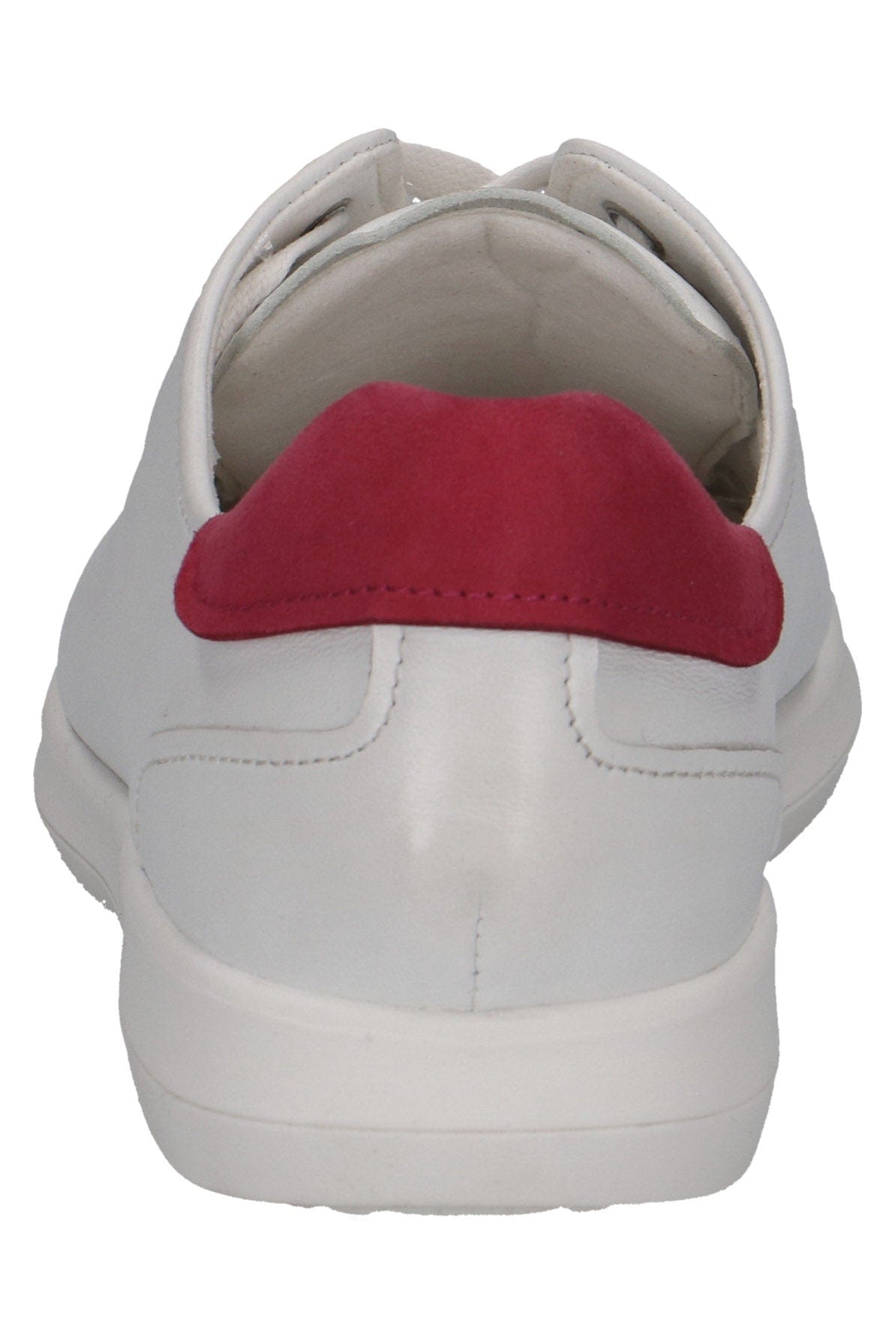 Caprice Leather Trainers with Pink Insert - White/Pink