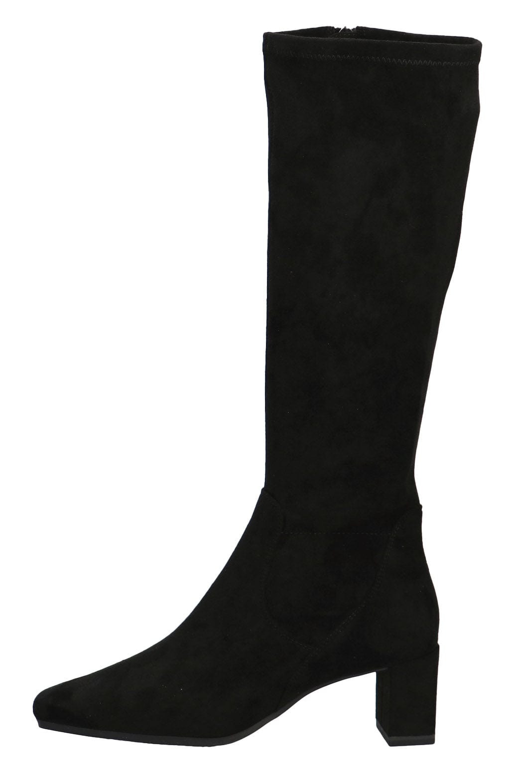 Caprice Stretch Suede Effect Knee Boots - Black