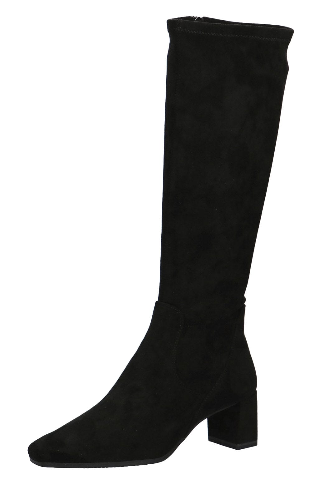 Caprice Stretch Suede Effect Knee Boots - Black