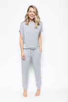 Cyberjammies Carly Plain Jersey Pyjama Trousers - Light Grey