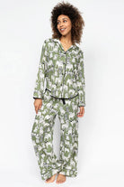 Cyberjammies Nancy Dog Print Wide Leg Pyjama Set - Sage Green