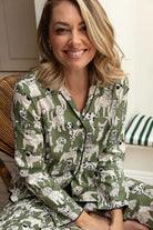 Cyberjammies Nancy Dog Print Wide Leg Pyjama Set - Sage Green