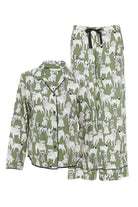 Cyberjammies Nancy Dog Print Wide Leg Pyjama Set - Sage Green