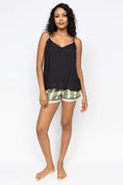 Cyberjammies Nancy Stripe Pyjama Shorts - Sage Green