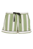 Cyberjammies Nancy Stripe Pyjama Shorts - Sage Green