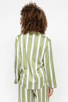 Cyberjammies Nancy Stripe Wide Leg Pyjama Set - Sage Green