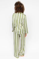 Cyberjammies Nancy Stripe Wide Leg Pyjama Set - Sage Green