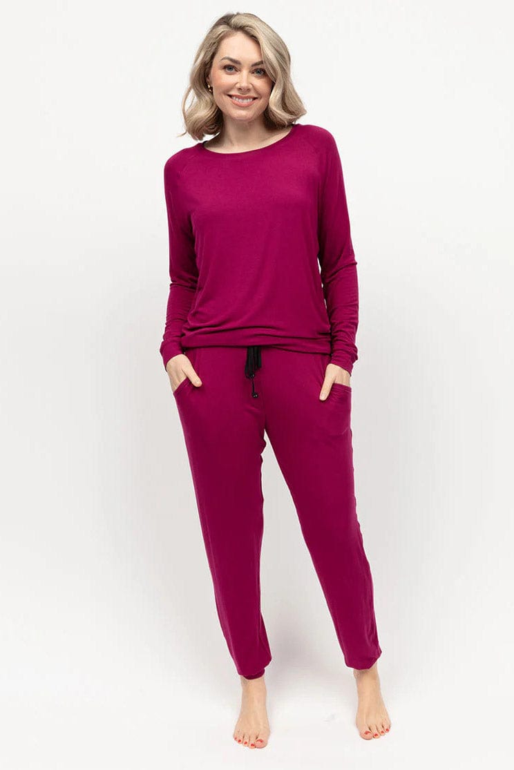 Cyberjammies Penelope Slouch Jersey Pyjama Top - Berry