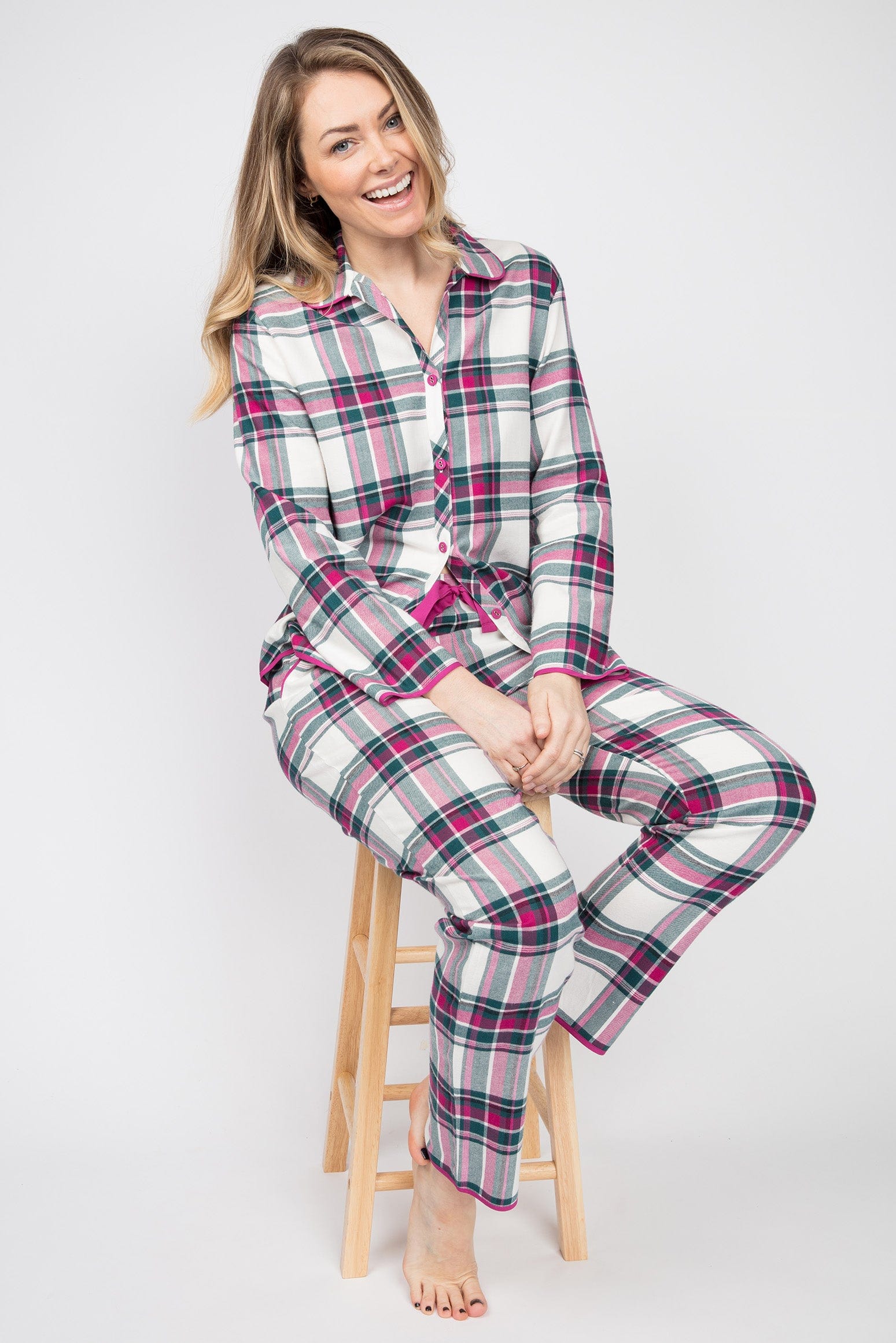 Pour Moi Cosy Check Brushed Cotton Pyjama Gift Set