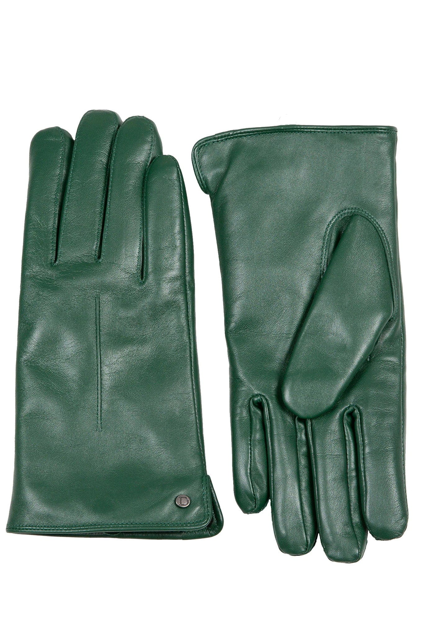 Dents Faux Fur-Lined Touchscreen Leather Gloves - Forest