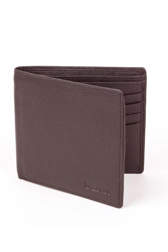 Dents Mens Pebble Grain Leather Slim Billfold RFID Wallet - Chocolate 23-5501_CHOC_OS