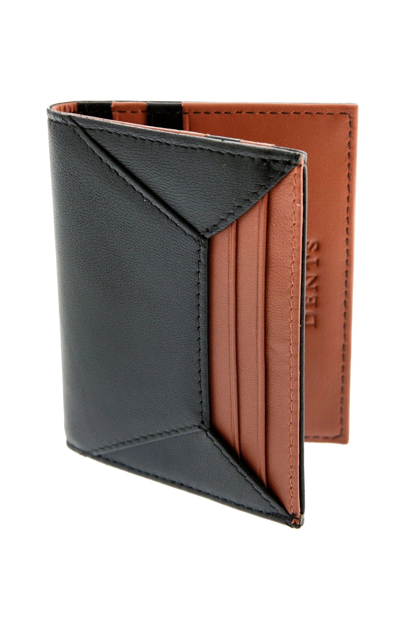 Dents Smooth Leather Card RFID Holder - Black/Highway Tan 23-5540_BLACKTAN_OS