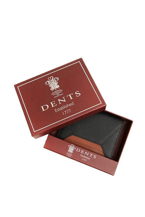 Dents Smooth Leather Card RFID Holder - Black/Highway Tan 23-5540_BLACKTAN_OS