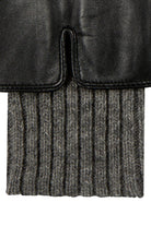 Dents Tamara Leather Glove with Knitted Cuffs - Black/Charcoal