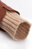 Dents Tamara Leather Glove with Knitted Cuffs - Cognac/Camel