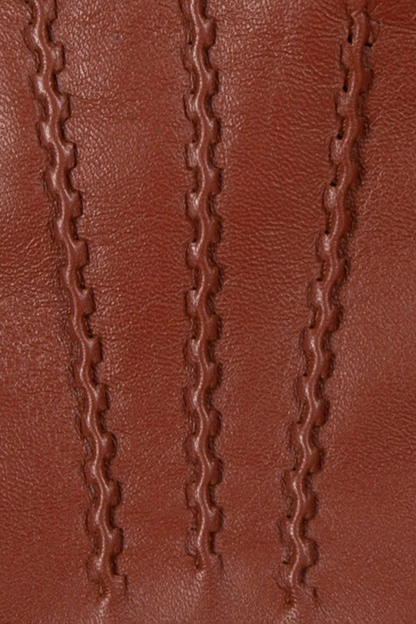 Dents Tamara Leather Glove with Knitted Cuffs - Cognac/Camel