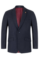 Douglas & Grahame Almeria Micro Check Wool Blend Jacket - Navy