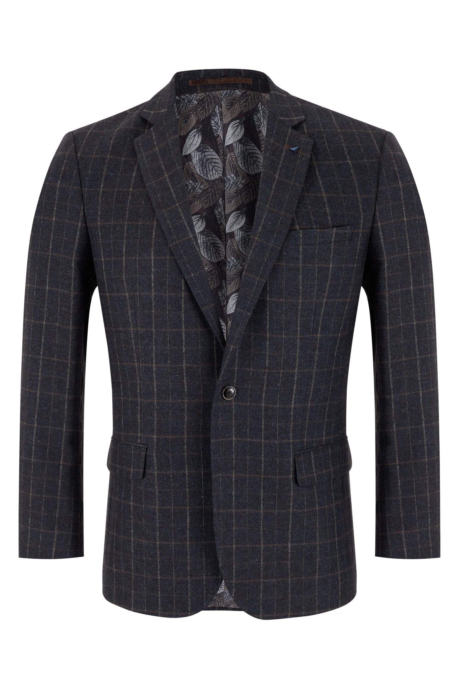 Douglas & Grahame Bordeaux Check Jacket - Blue/Brown