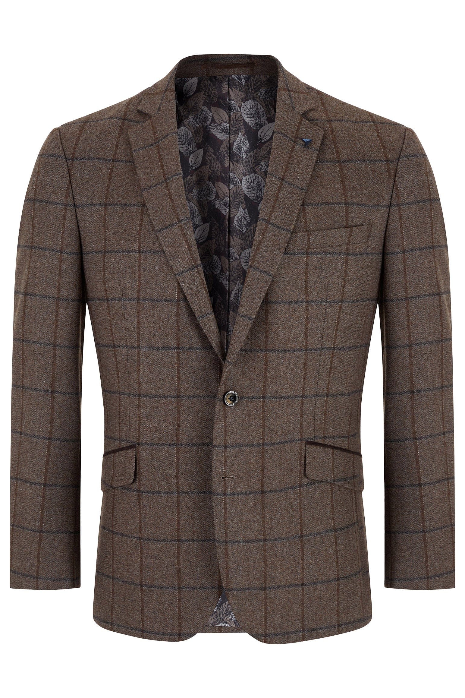 Douglas & Grahame Bordeaux Check Jacket - Brown/Navy