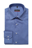 Eterna Modern Fit Print Non Iron Shirt - Blue/White