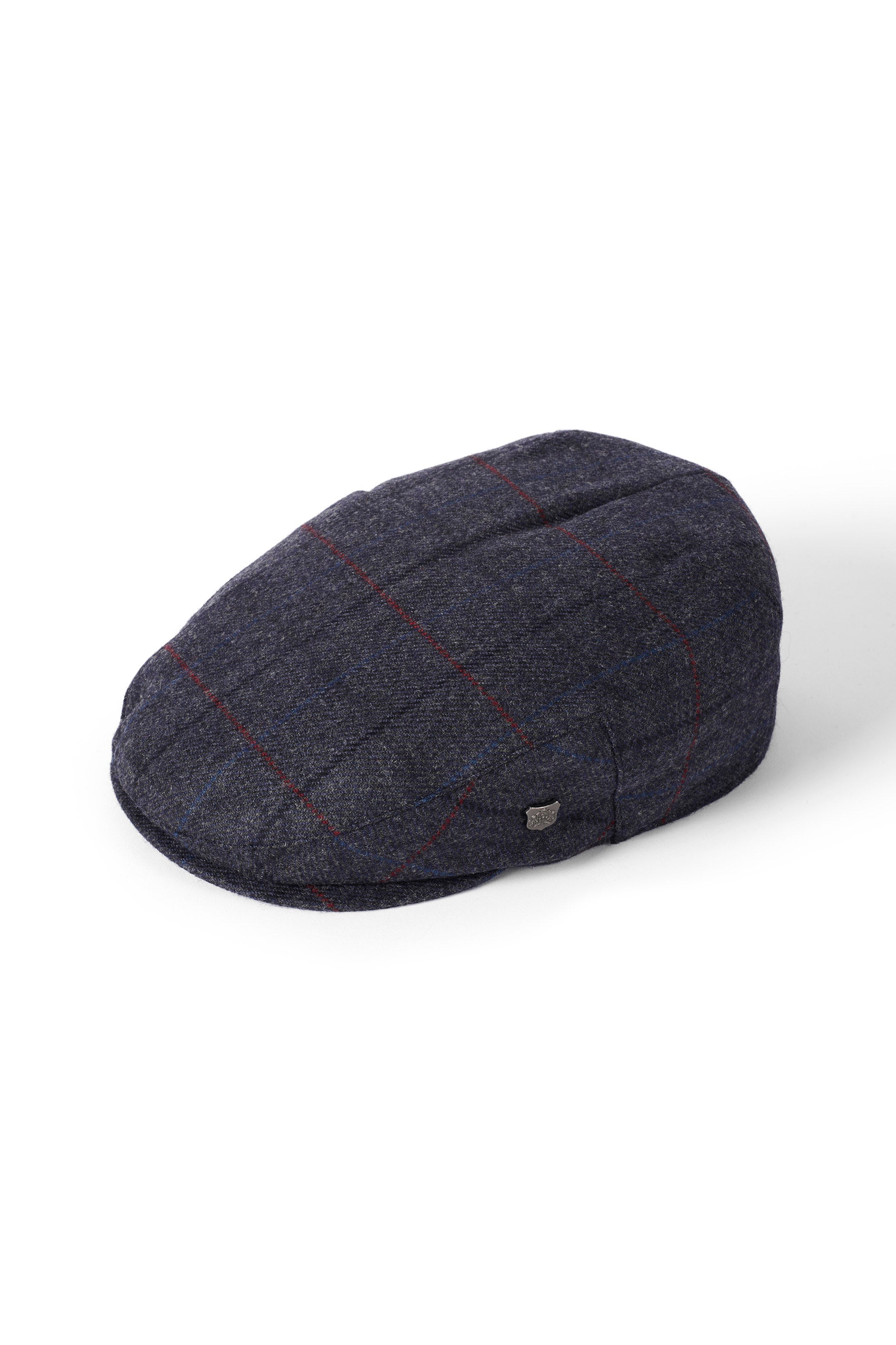 Failsworth Cambridge British Wool Flat Cap - Navy/Burgundy