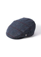 Failsworth Cambridge Tweed British Wool Flat Cap - Blue/Burgundy