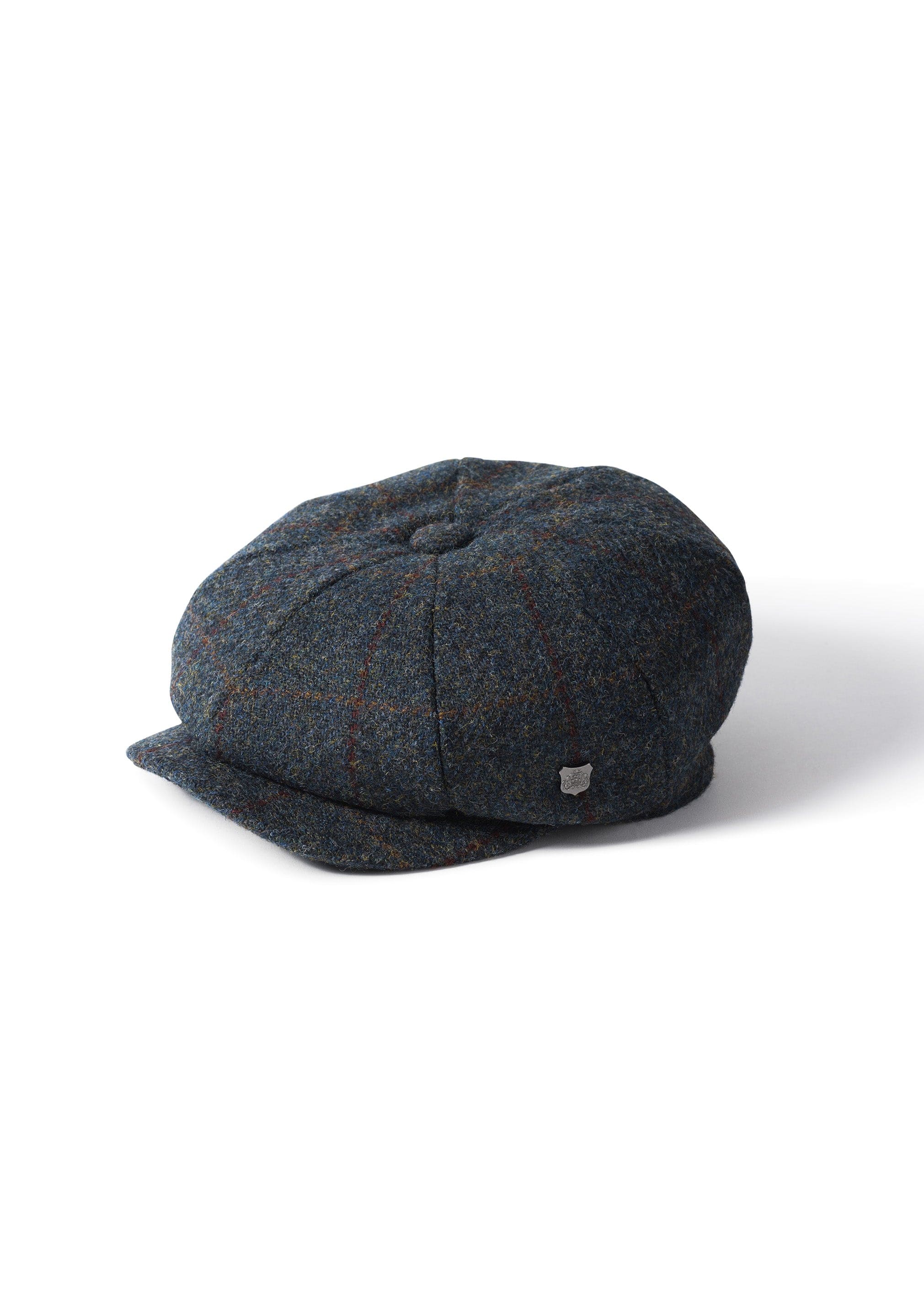 Failsworth Carloway Harris Tweed Newsboy Cap - Blue/Multi