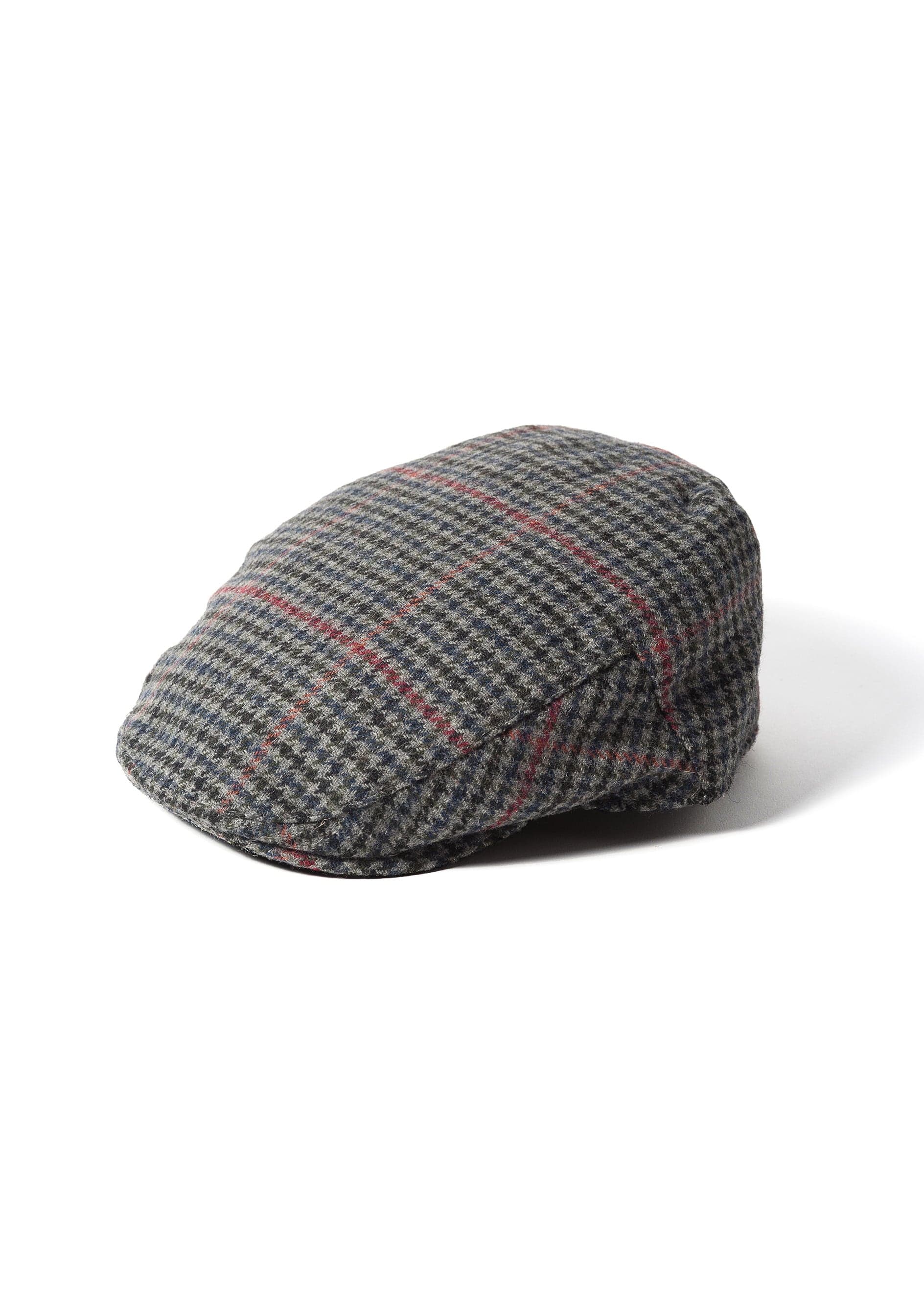 Failsworth Norwich Large Check Tweed Flat Cap - Grey