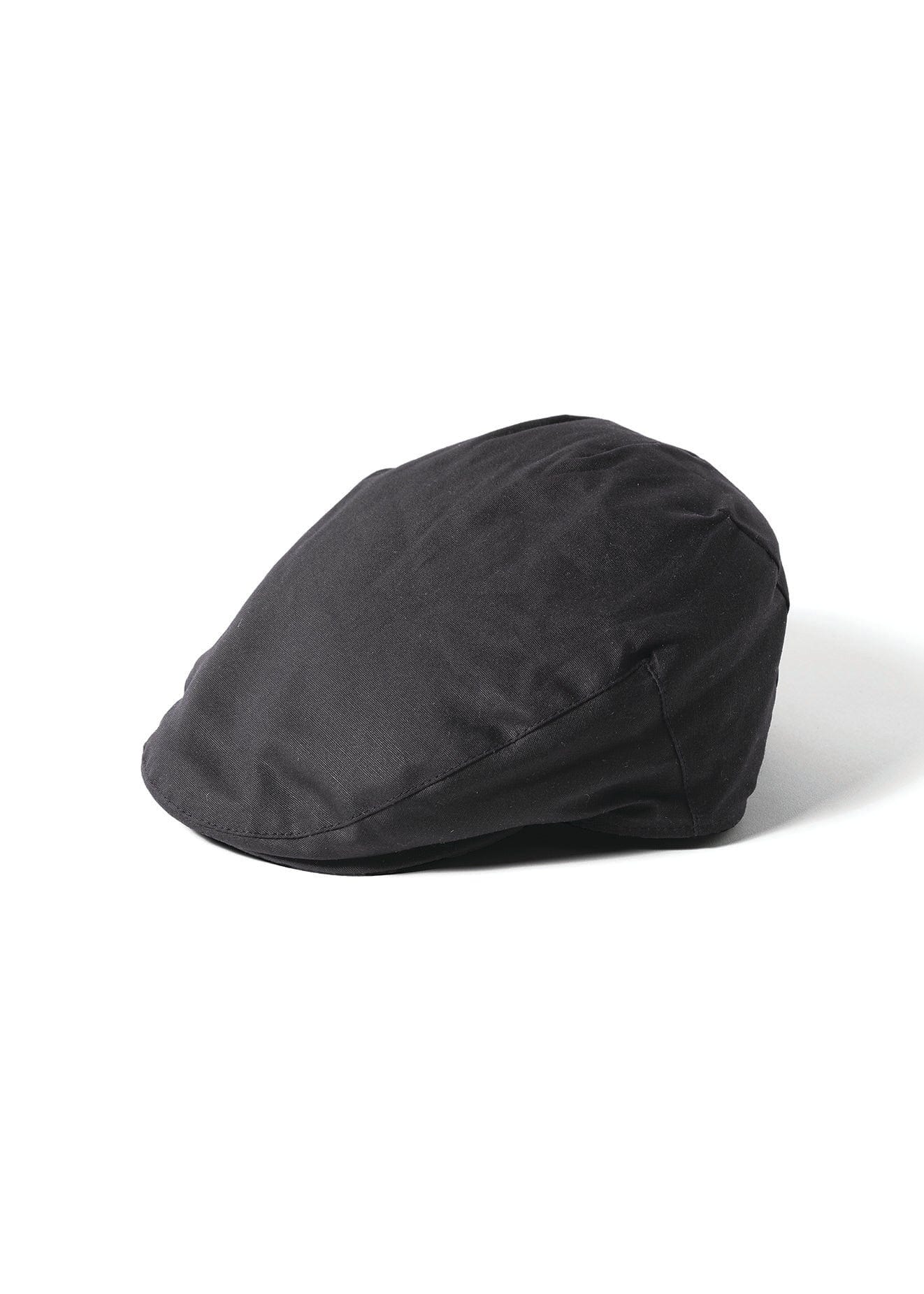 Failsworth Plain Wax Flat Cap - Black