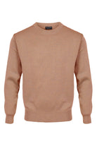 Franco Ponti Medium Weight Merino Wool Crew Neck Jumper - Camel