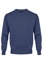 Franco Ponti Medium Weight Merino Wool Crew Neck Jumper - Dark Denim