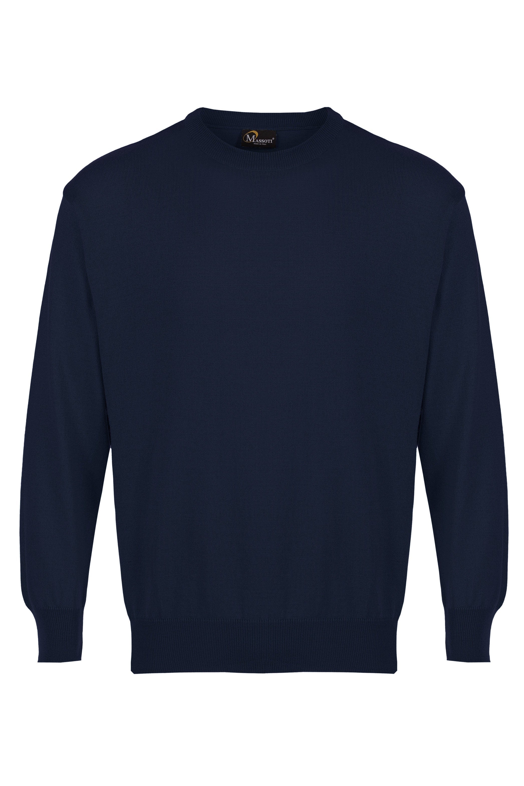 Franco Ponti Merino Wool Crew Neck Jumper - Navy