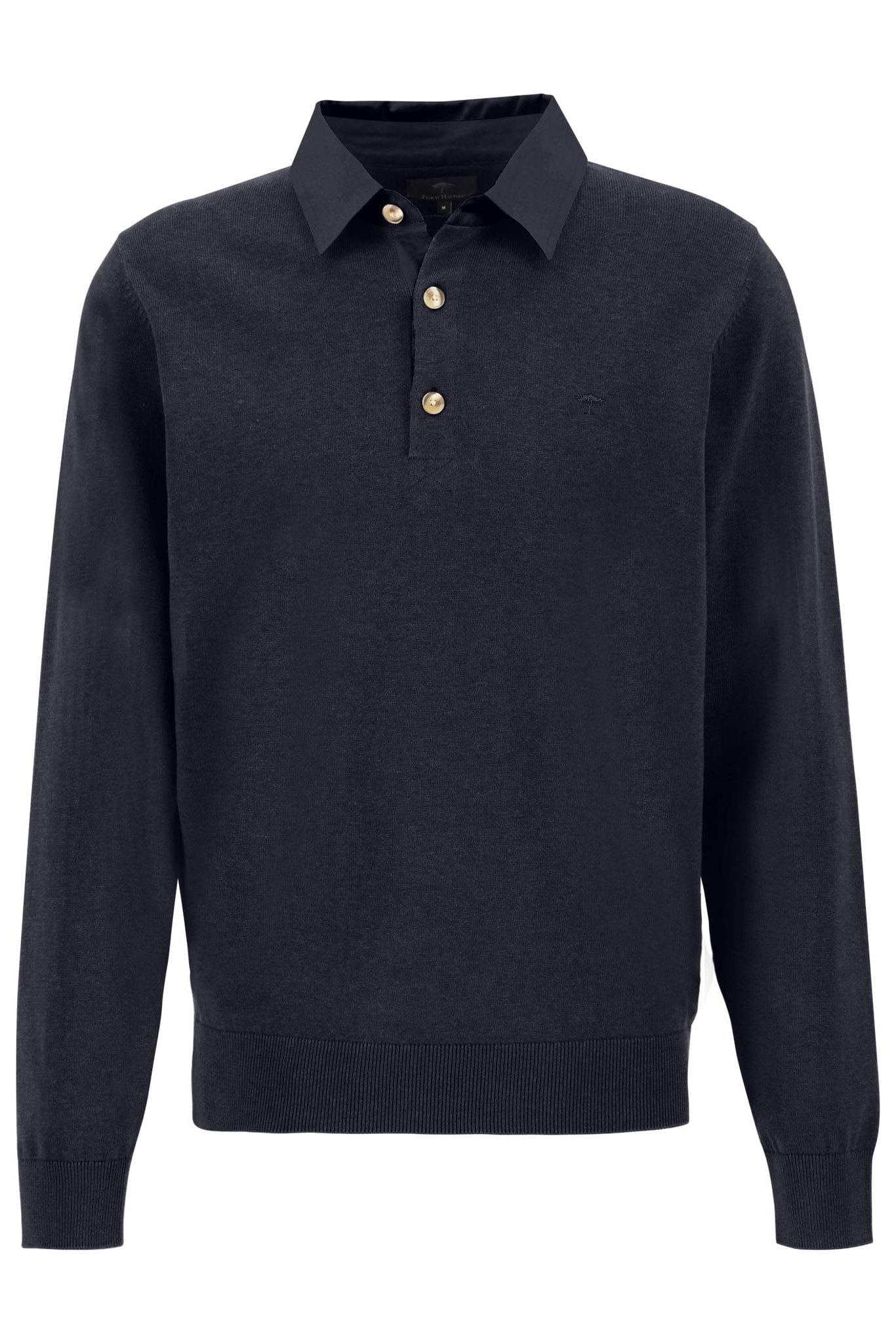 Fynch Hatton Cotton Rugby Shirt - Navy